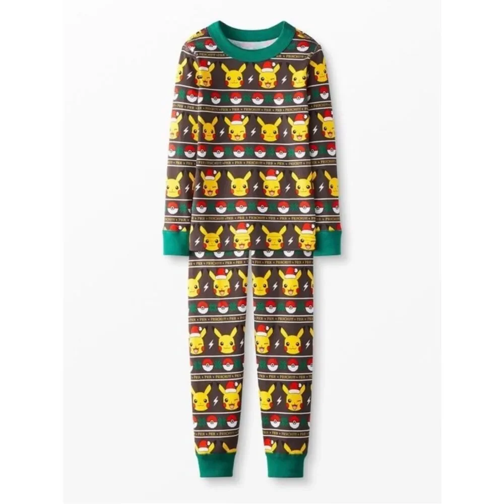 Hanna Andersson Pokémon Pikachu Holiday Pajama Set Sz 130cm